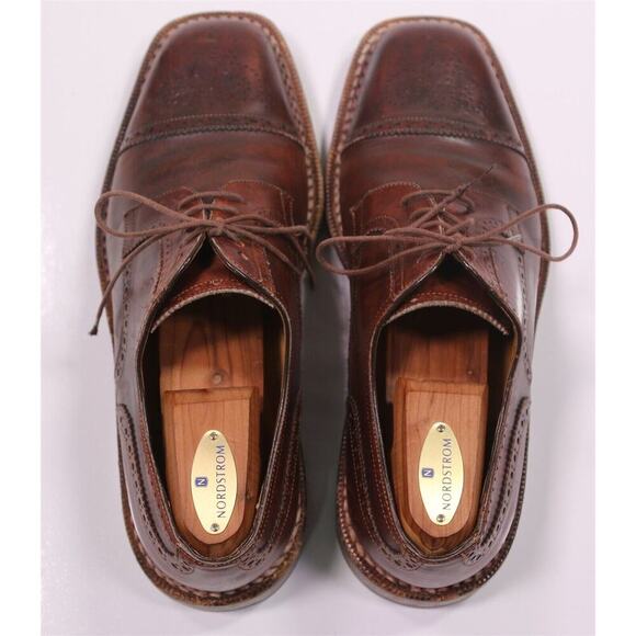 Santoni Audrey Brown Captoe Oxford Leather Dress Shoes Men\'s US 8.5 EE main image 7